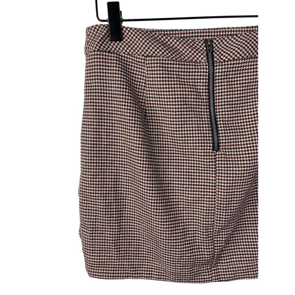 Free People Brown Plaid Houndstooth Ruched Mini Skirt Size 4 Small - Picture 8 of 12